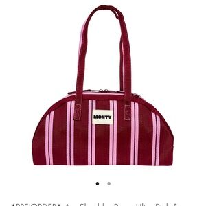 Pink and Red Striped Shoulder Bag